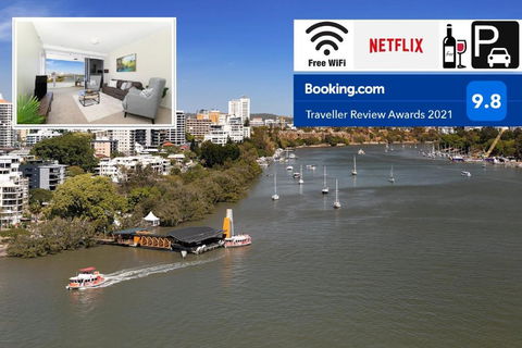 Amazing River View - 3 Bedroom Apartment - Brisbane CBD - Netflix - Fast Wifi - Carpark - Tourism Noosa 0