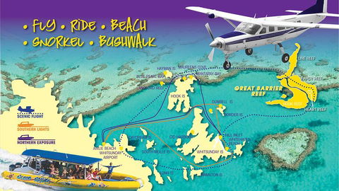 Scenic Flight - Great Barrier Reef, Heart Reef, Whitehaven Beach & Hill Inlet! - Tourism Noosa 0